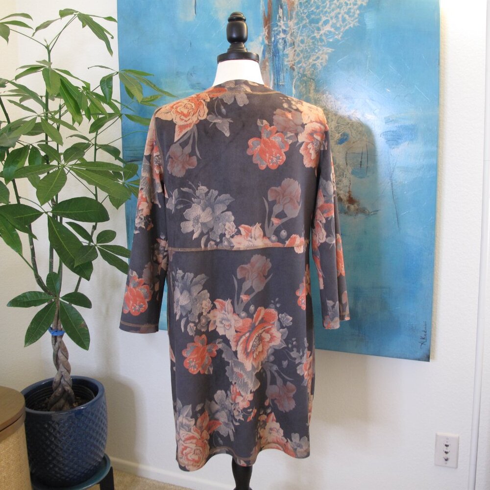 ANTHROPOLOGIE Open Front Rose Kimono Jacket - Picture 4 of 11